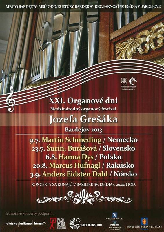 bardejov,koncert,hudba,organ,gresak,Organove dni Jozefa Gresaka