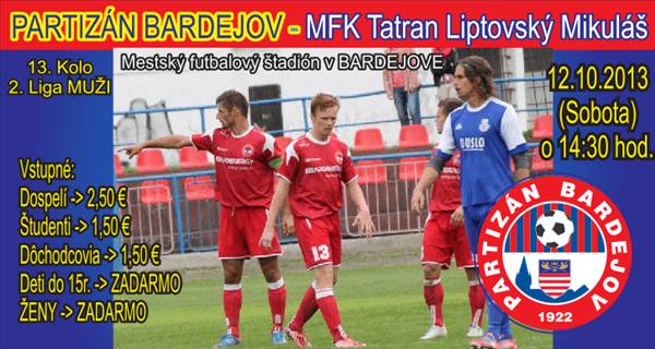 Partizán Bardejov - MFK Tatran Liptovský Mikuláš // 12. október 2013 // Mestský štadión