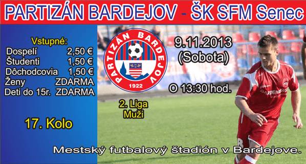Partizán Bardejov - ŠK SFM Senec // 9. november 2013 // Mestský štadión