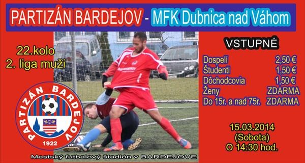 Partizan Bardejov - MFK Dubnica nad Vahom // 15. marec 2014 // MFS Bardejov