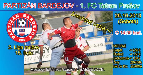 Partizán Bardejov - 1.FC Tatran Prešov // 26. október 2013 // Mestský štadión
